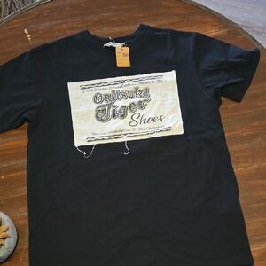 Onitsuka Tiger by Asics Black Tee with Cream Patch Graphic #965